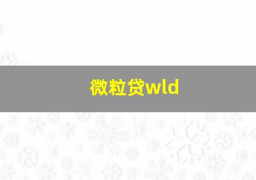 微粒贷wld