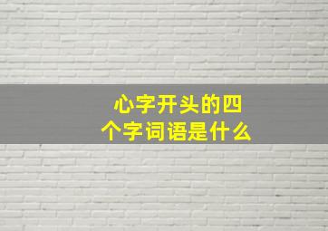 心字开头的四个字词语是什么