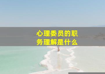 心理委员的职务理解是什么