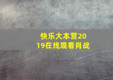 快乐大本营2019在线观看肖战