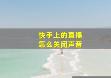 快手上的直播怎么关闭声音