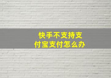 快手不支持支付宝支付怎么办