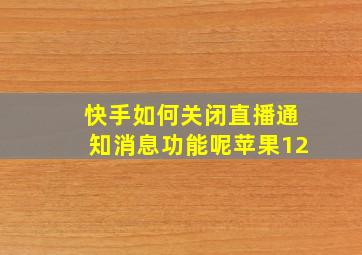 快手如何关闭直播通知消息功能呢苹果12