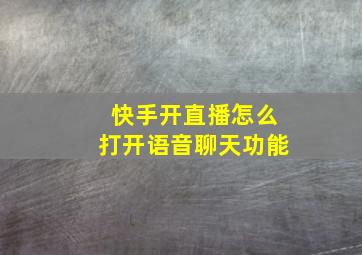 快手开直播怎么打开语音聊天功能