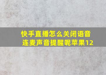 快手直播怎么关闭语音连麦声音提醒呢苹果12