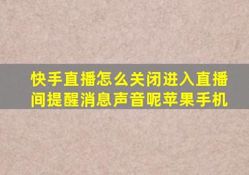 快手直播怎么关闭进入直播间提醒消息声音呢苹果手机