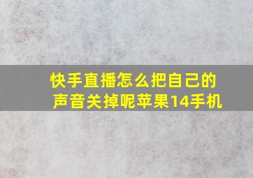 快手直播怎么把自己的声音关掉呢苹果14手机