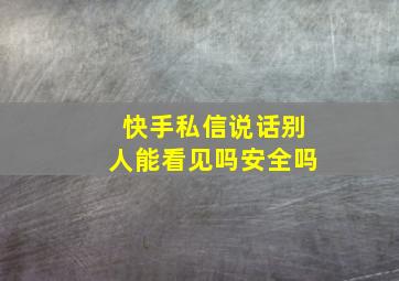 快手私信说话别人能看见吗安全吗