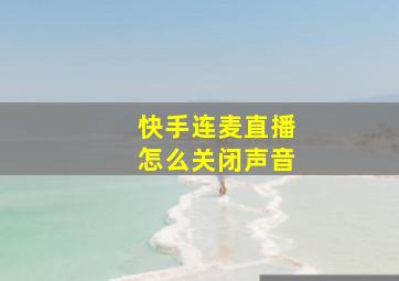 快手连麦直播怎么关闭声音