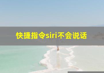 快捷指令siri不会说话