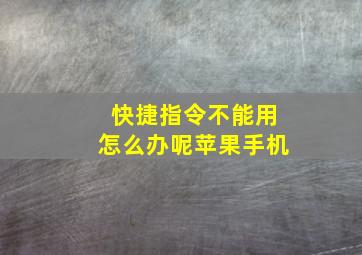 快捷指令不能用怎么办呢苹果手机