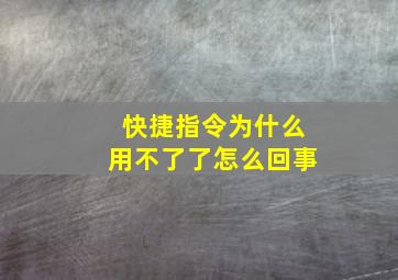 快捷指令为什么用不了了怎么回事