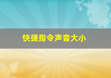 快捷指令声音大小