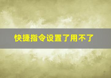 快捷指令设置了用不了