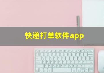 快递打单软件app