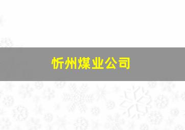 忻州煤业公司