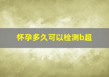 怀孕多久可以检测b超