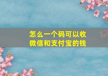 怎么一个码可以收微信和支付宝的钱