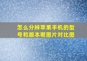 怎么分辨苹果手机的型号和版本呢图片对比图