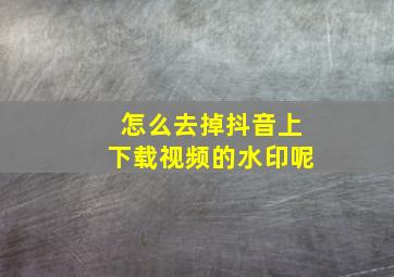 怎么去掉抖音上下载视频的水印呢