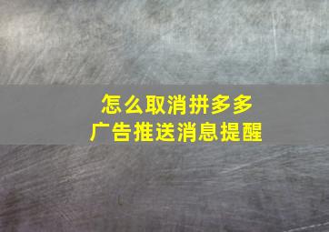 怎么取消拼多多广告推送消息提醒