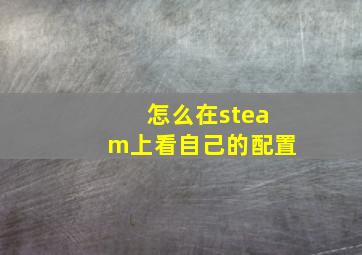 怎么在steam上看自己的配置