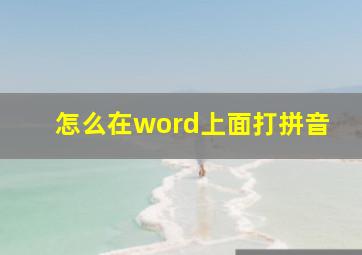 怎么在word上面打拼音