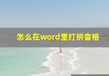 怎么在word里打拼音格