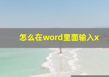 怎么在word里面输入x