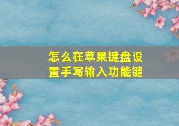 怎么在苹果键盘设置手写输入功能键