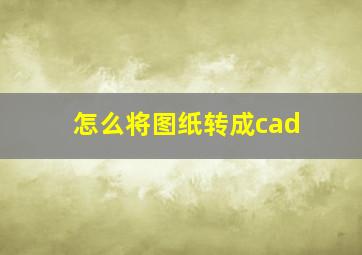 怎么将图纸转成cad