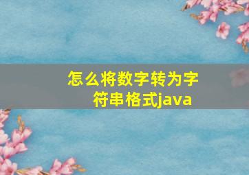 怎么将数字转为字符串格式java