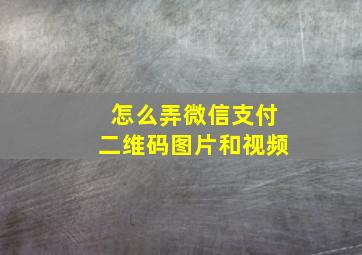 怎么弄微信支付二维码图片和视频