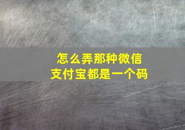 怎么弄那种微信支付宝都是一个码