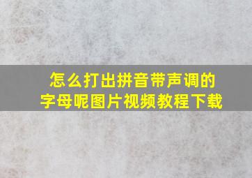 怎么打出拼音带声调的字母呢图片视频教程下载