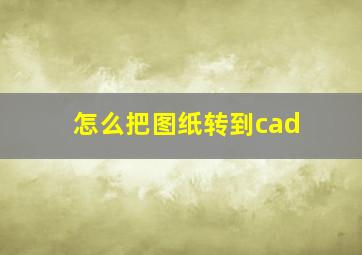 怎么把图纸转到cad