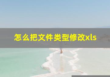 怎么把文件类型修改xls