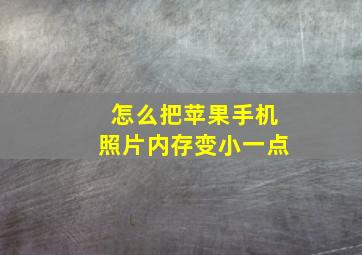 怎么把苹果手机照片内存变小一点