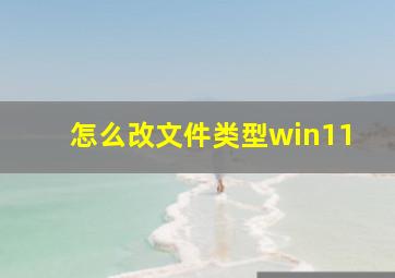 怎么改文件类型win11