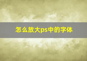 怎么放大ps中的字体