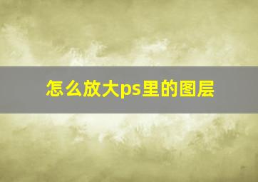 怎么放大ps里的图层