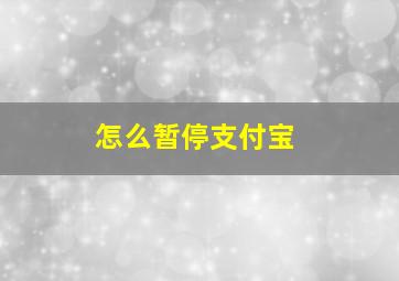 怎么暂停支付宝