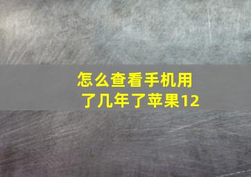 怎么查看手机用了几年了苹果12