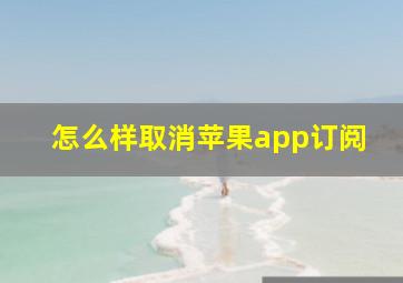 怎么样取消苹果app订阅