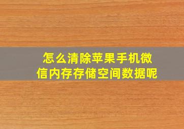 怎么清除苹果手机微信内存存储空间数据呢