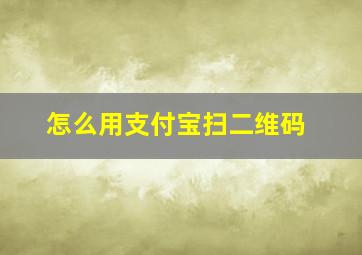 怎么用支付宝扫二维码