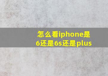 怎么看iphone是6还是6s还是plus