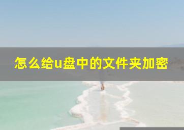 怎么给u盘中的文件夹加密