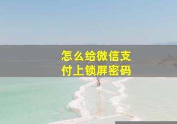 怎么给微信支付上锁屏密码