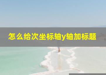 怎么给次坐标轴y轴加标题